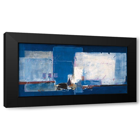 Abstrakt X Black Modern Wood Framed Art Print with Double Matting by van der Werf, Ron