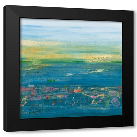 Blue Landscape Black Modern Wood Framed Art Print by Richter-Armgart, Rose