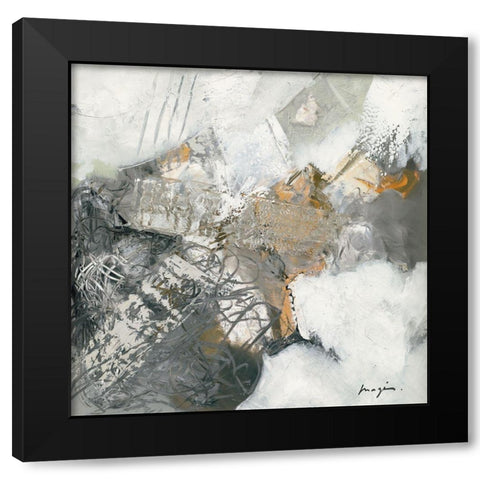 Variations abstraites VI Black Modern Wood Framed Art Print with Double Matting by Magis, Pascal