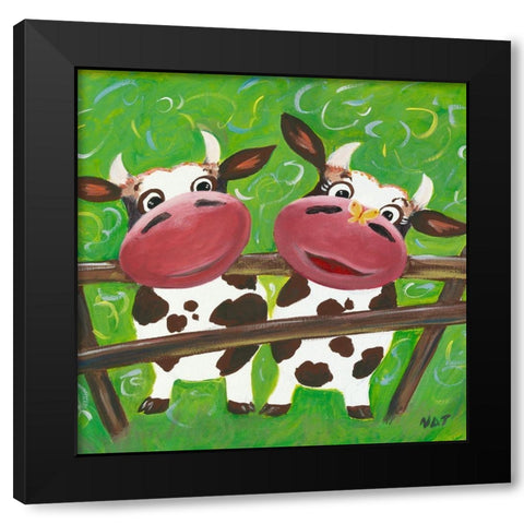 Le printemps Black Modern Wood Framed Art Print with Double Matting by NAT