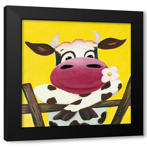 Je pense a toi Black Modern Wood Framed Art Print with Double Matting by NAT