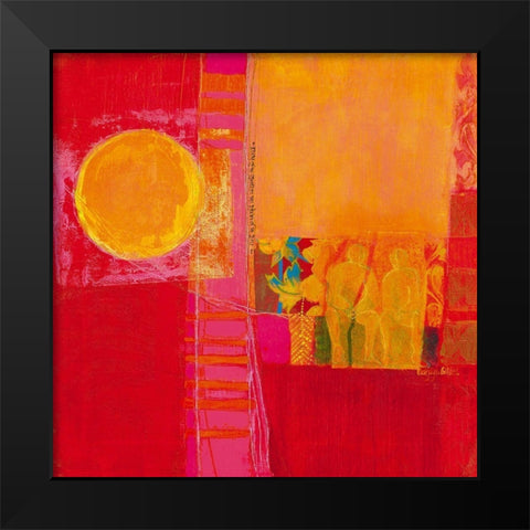 Warmte in je hart Black Modern Wood Framed Art Print by van Ginkel, Marjolijn