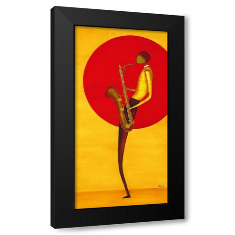 Jazz Man II Black Modern Wood Framed Art Print by Ona