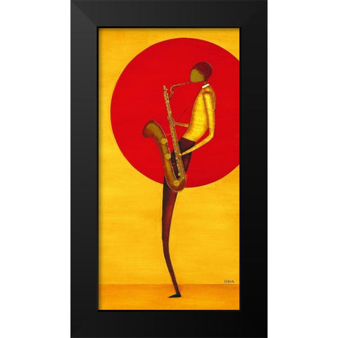 Jazz Man II Black Modern Wood Framed Art Print by Ona
