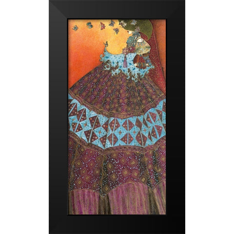 Melodie pour un papillon Black Modern Wood Framed Art Print by Maugeri, Valerie