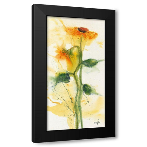 Tournesol II Black Modern Wood Framed Art Print with Double Matting by Marthe