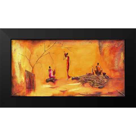 L Eau Black Modern Wood Framed Art Print by Marso