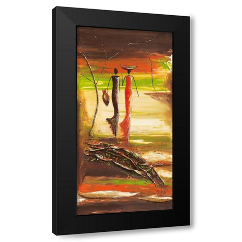 En route Black Modern Wood Framed Art Print by Marso