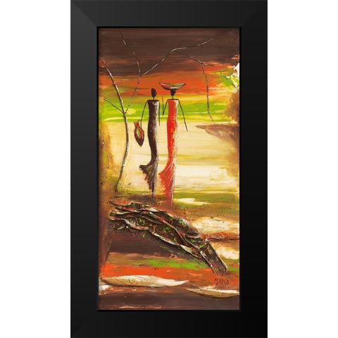 En route Black Modern Wood Framed Art Print by Marso