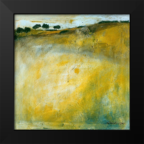 Green Landscape Black Modern Wood Framed Art Print by Scherk, Gabriele