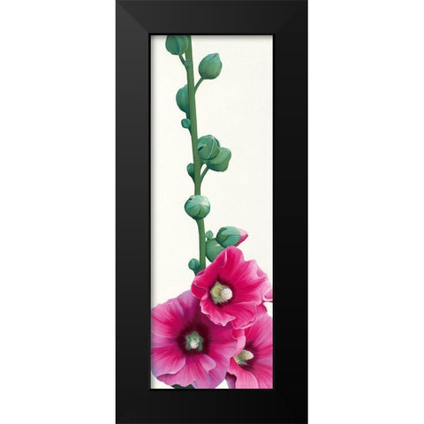Pink Hollyhock III Black Modern Wood Framed Art Print by Andrew, Stephanie
