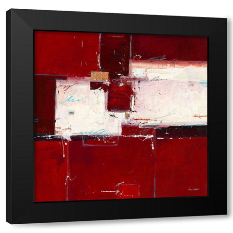 Red I Black Modern Wood Framed Art Print with Double Matting by van der Werf, Ron