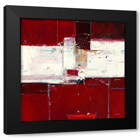 Red II Black Modern Wood Framed Art Print with Double Matting by van der Werf, Ron