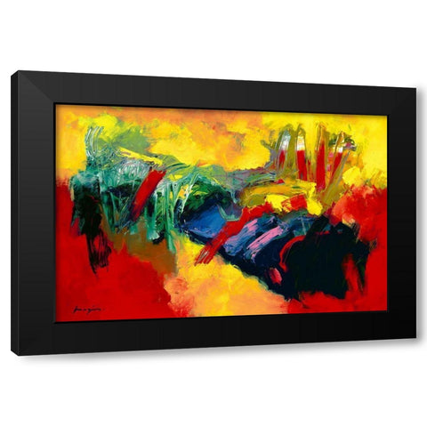 Rouge - Jaune I Black Modern Wood Framed Art Print by Magis, Pascal