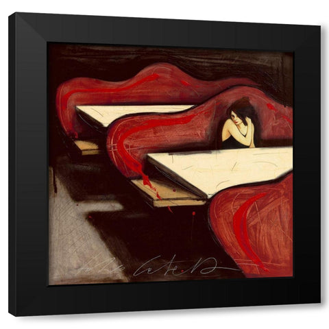 Una risposta che non c e Black Modern Wood Framed Art Print by Calvetti, Fabio