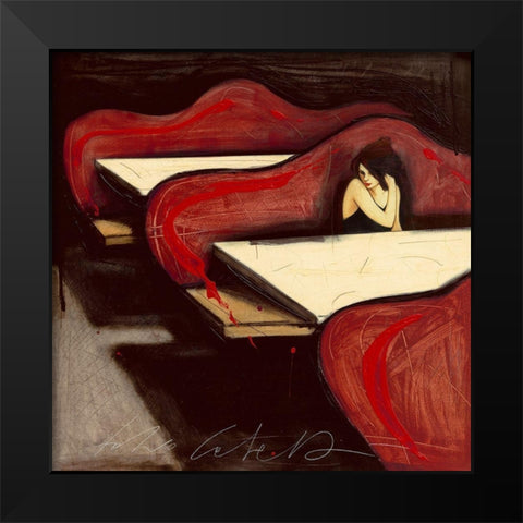 Una risposta che non c e Black Modern Wood Framed Art Print by Calvetti, Fabio