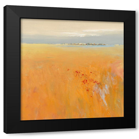 Flowers in the meadow Black Modern Wood Framed Art Print by Groenhart, Jan