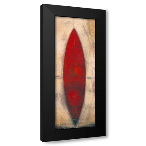 Triptyque rouge II Black Modern Wood Framed Art Print with Double Matting by Becam, Carole