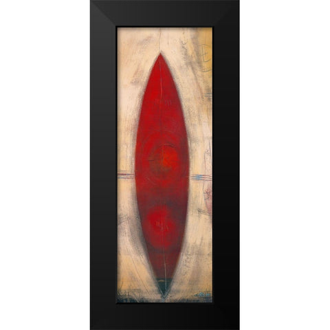 Triptyque rouge II Black Modern Wood Framed Art Print by Becam, Carole