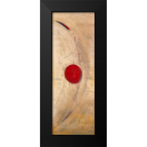 Triptyque rouge III Black Modern Wood Framed Art Print by Becam, Carole