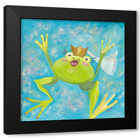 C est toi que j aime Black Modern Wood Framed Art Print by NAT