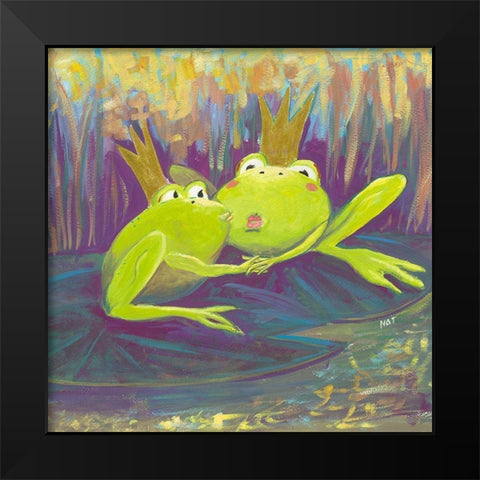 Amour toujours Black Modern Wood Framed Art Print by NAT