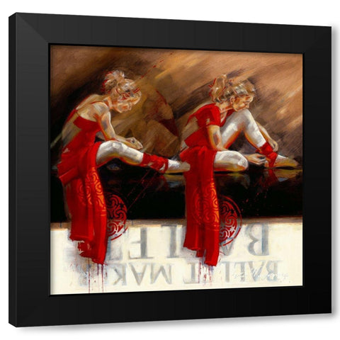 Velvet Shoes Black Modern Wood Framed Art Print with Double Matting by Meijering, Kitty