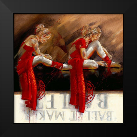 Velvet Shoes Black Modern Wood Framed Art Print by Meijering, Kitty