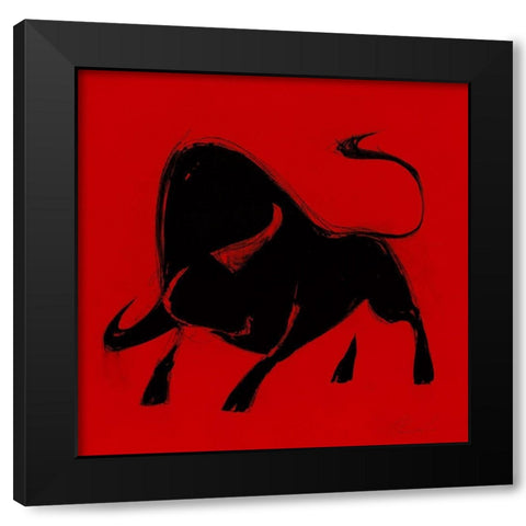 Toro III Black Modern Wood Framed Art Print with Double Matting by Panasenko, Inna