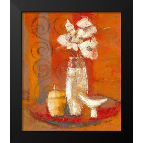 Bouquet a la coupe blanche Black Modern Wood Framed Art Print by Pivier-Attolini, Regine
