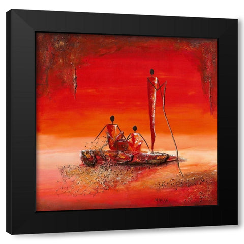 La peche Black Modern Wood Framed Art Print by Marso