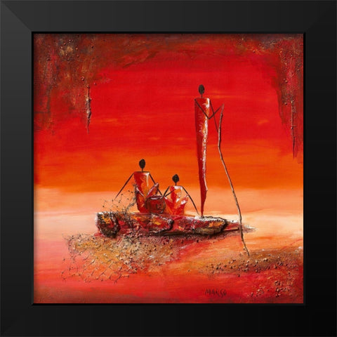 La peche Black Modern Wood Framed Art Print by Marso