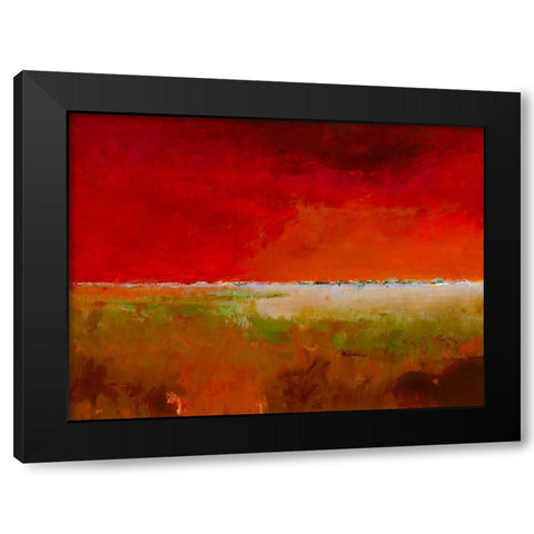 Incredibly Red Black Modern Wood Framed Art Print by Groenhart, Jan