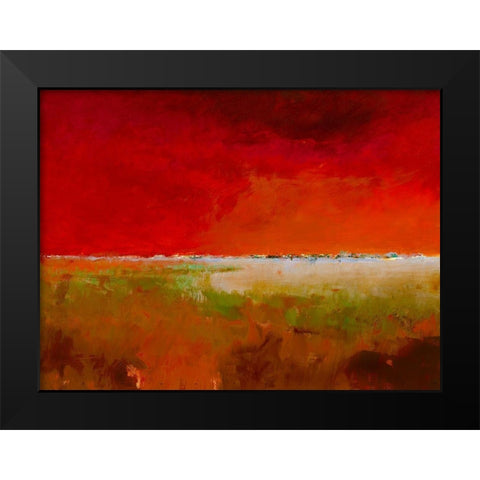 Incredibly Red Black Modern Wood Framed Art Print by Groenhart, Jan
