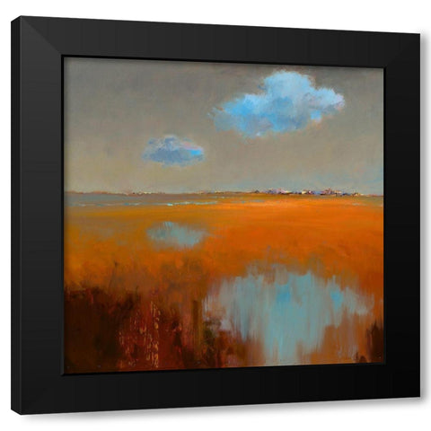 Reflecting Clouds Black Modern Wood Framed Art Print by Groenhart, Jan