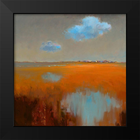 Reflecting Clouds Black Modern Wood Framed Art Print by Groenhart, Jan