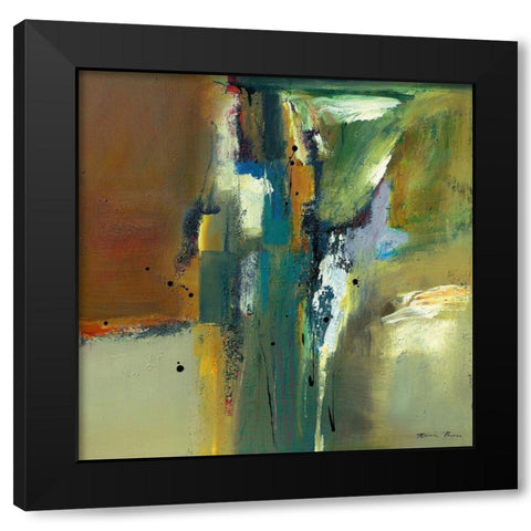 Abstract in Green II Black Modern Wood Framed Art Print by Barnes, Natasha