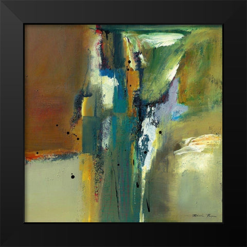 Abstract in Green II Black Modern Wood Framed Art Print by Barnes, Natasha