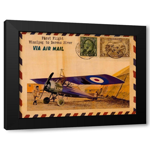 L aviateur Black Modern Wood Framed Art Print by Candon, Frederick