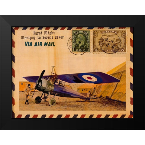 L aviateur Black Modern Wood Framed Art Print by Candon, Frederick