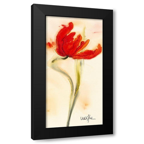 Tulipe I Black Modern Wood Framed Art Print with Double Matting by Marthe