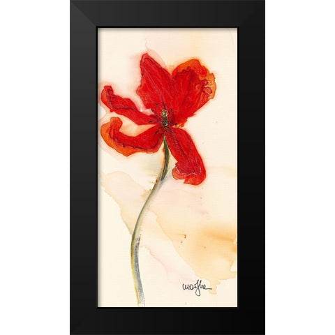 Tulipe III Black Modern Wood Framed Art Print by Marthe