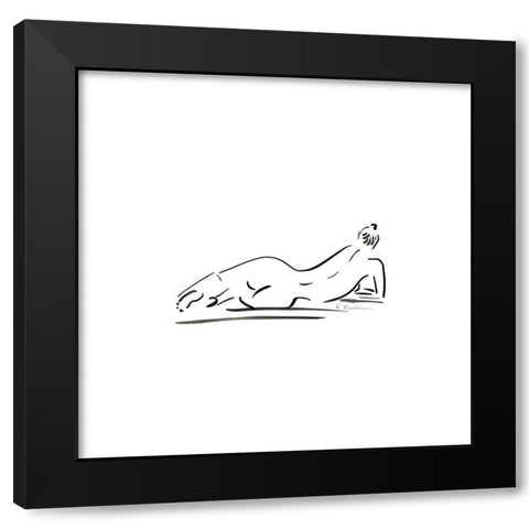 Nu allonge I Black Modern Wood Framed Art Print by Marteau, Frederique