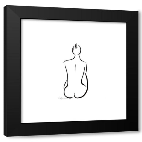 Nu de dos Black Modern Wood Framed Art Print with Double Matting by Marteau, Frederique