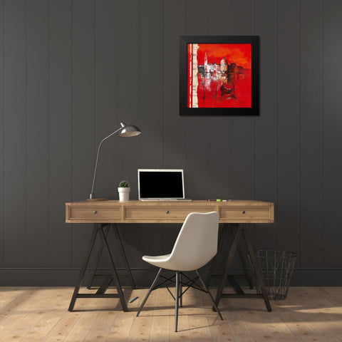 Venise Reflets Black Modern Wood Framed Art Print by Manero, Annie