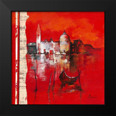 Venise Reflets Black Modern Wood Framed Art Print by Manero, Annie