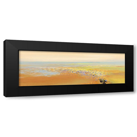 Pink Flowers Black Modern Wood Framed Art Print with Double Matting by Groenhart, Jan