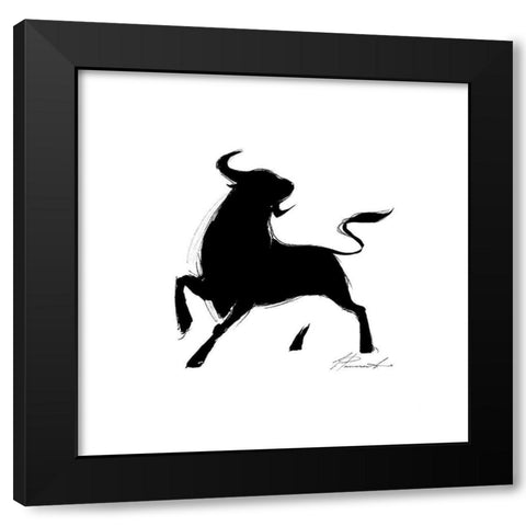 La corrida I Black Modern Wood Framed Art Print with Double Matting by Panasenko, Inna