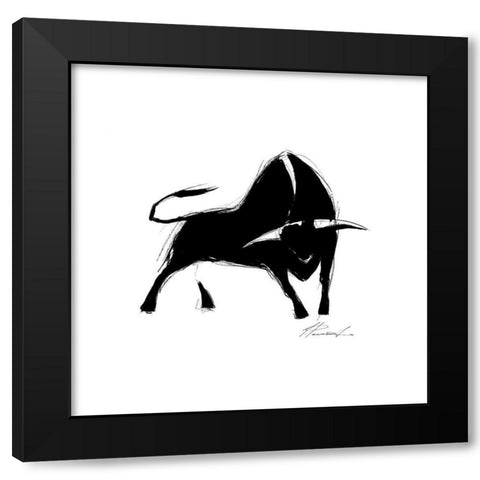 La corrida II Black Modern Wood Framed Art Print with Double Matting by Panasenko, Inna