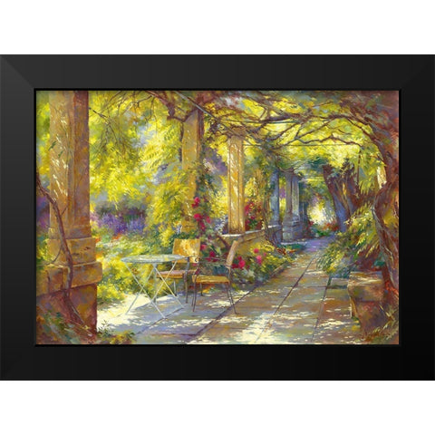 Promenade provencale Black Modern Wood Framed Art Print by Messely, Johan